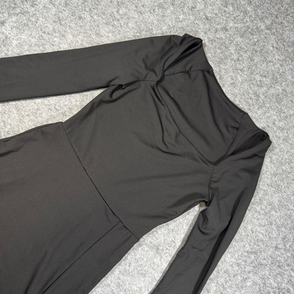 Commense Womens Black Square Neck Long Sleeve Mini Dress NWT